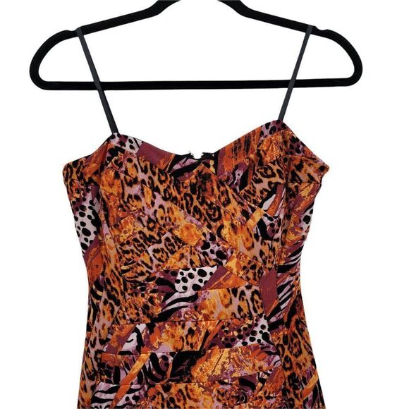 Vtg 90's City Triangles Grunge Animal Multimedia Patchwork Bodycon‎ Dress Sz M - Picture 5 of 13